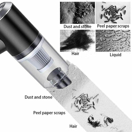 2-in-1 Portable Air Duster & Wireless Vacuum Cleaner — Perfect for Laptops, Keyboards, Cars, and Home Cleaning