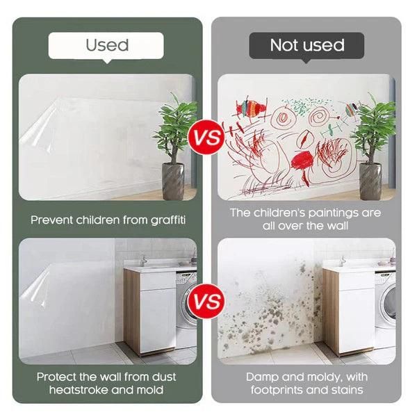 🧼 Self-Adhesive Transparent Wall Protector — Shields Walls from Oil, Dirt & Scratches (Buy 1 Get 1 Free!)