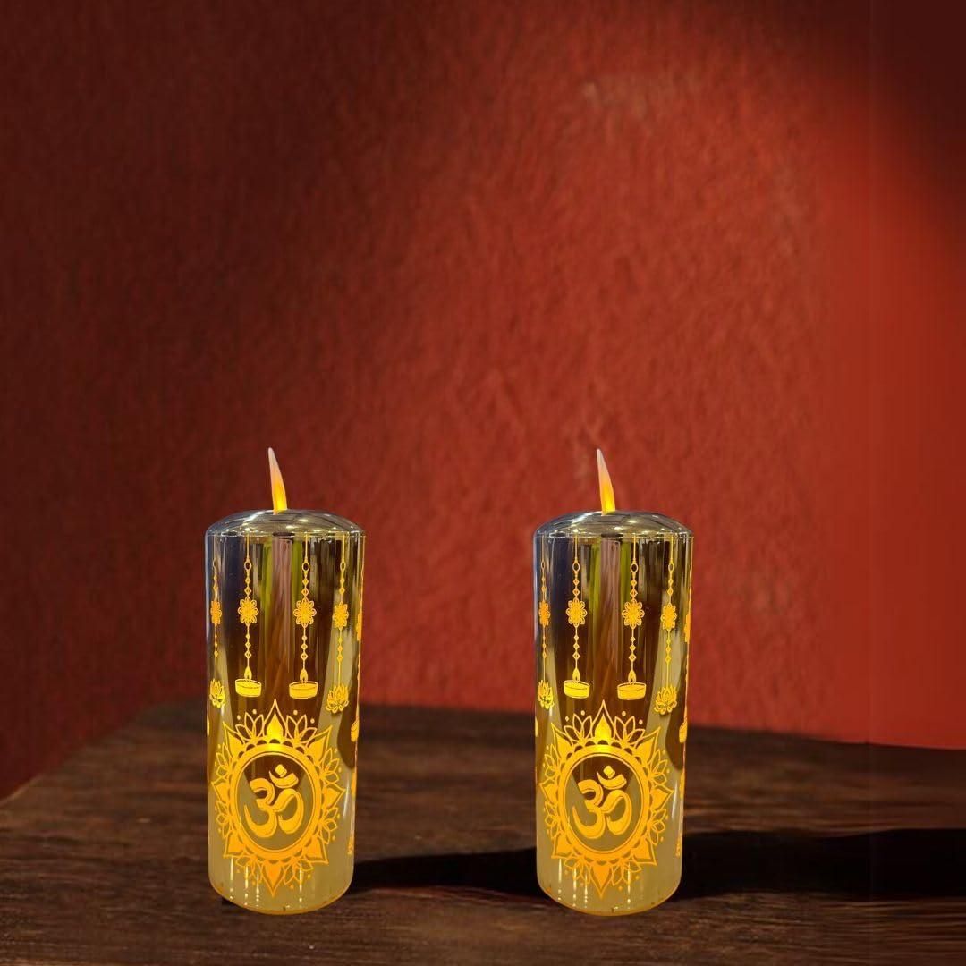 🪔 “Realistic Moving Flame LED Candles — Perfect for Diwali Decorations, Mandir & Pooja Lighting!”