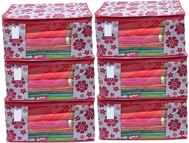 👚 Organize Your Sarees & Clothes in Style — These Polka-Pink Travel Bags Keep Everything Neat & Fresh!