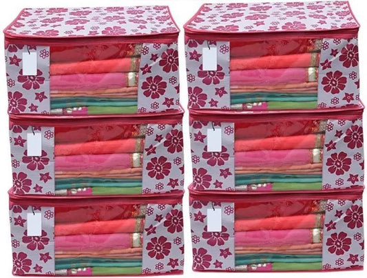 👚 Organize Your Sarees & Clothes in Style — These Polka-Pink Travel Bags Keep Everything Neat & Fresh!