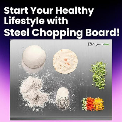 🍴 Stainless Steel Chopping Board for Daily Kitchen Use — Sleek, Hygienic & Built to Last!