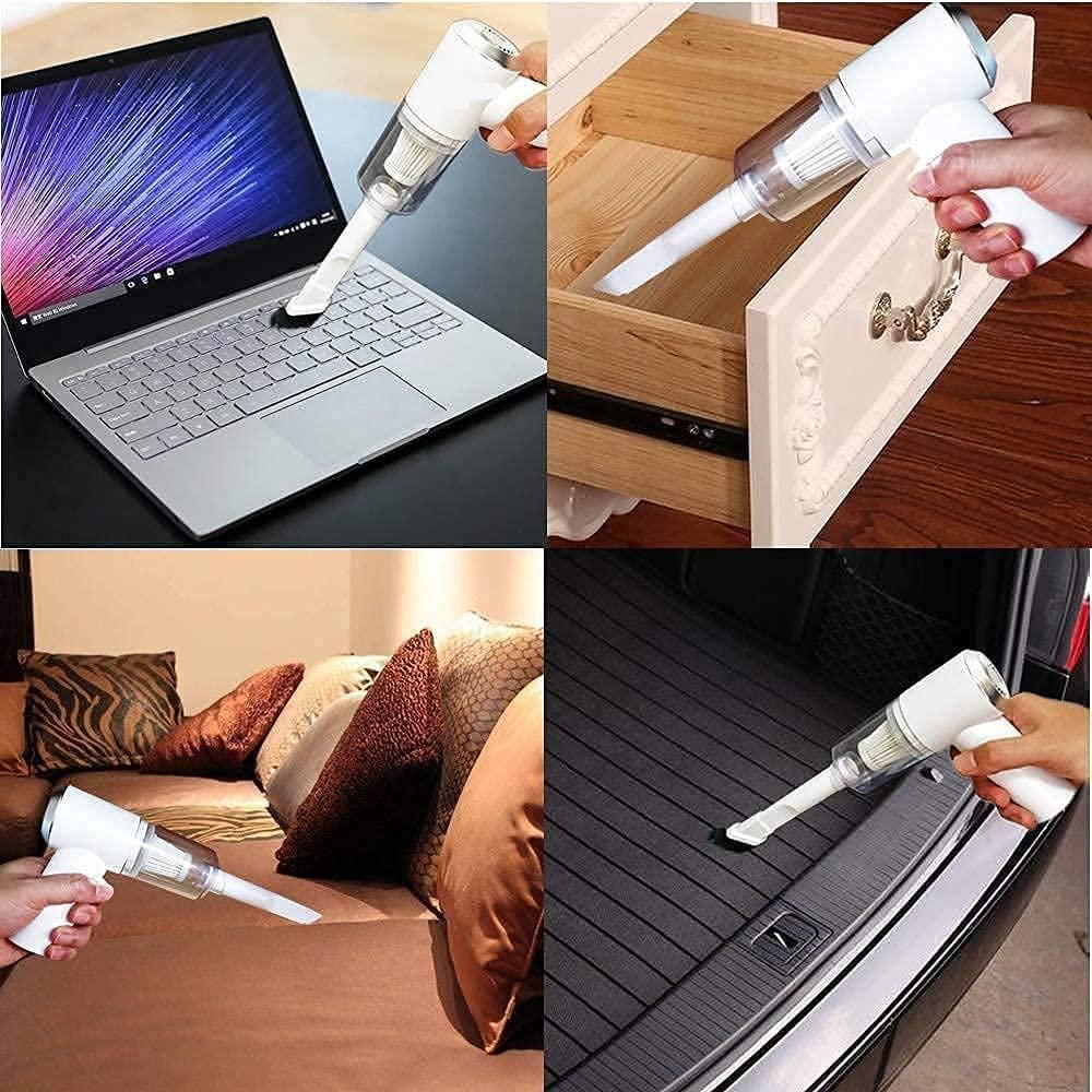 2-in-1 Portable Air Duster & Wireless Vacuum Cleaner — Perfect for Laptops, Keyboards, Cars, and Home Cleaning